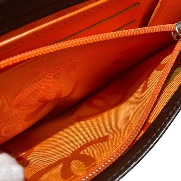 Em07002 Chanel Women's Wallet Cambon Bifold Wallet Brown And Orange - Picture 8 of 16